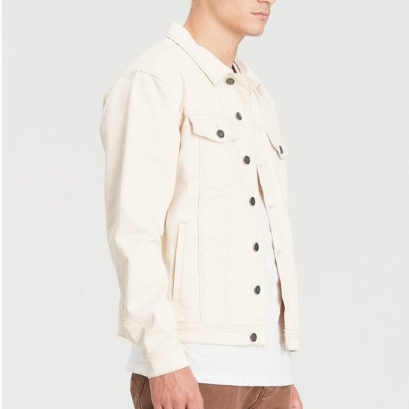 Men's Cream Denim Jacket - Picture 6 of 10